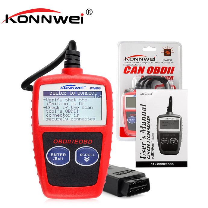 KONNWEI KW806 OBDII Puede Escáner de Coche Universal Exploración Del Lector de Código de Error herramienta ELM327 V1.5 OBD 2 BUS OBD2 Diagnóstico Scaner PK AD310