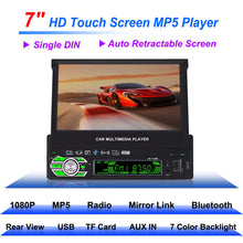 RK-7158B 1 DIN Bluetooth Estéreo Radio de Coche Reproductor MP5 Doble Pantalla Del Monitor Del Coche pantalla de 7 pulgadas Táctil Retráctil Automático No GPS